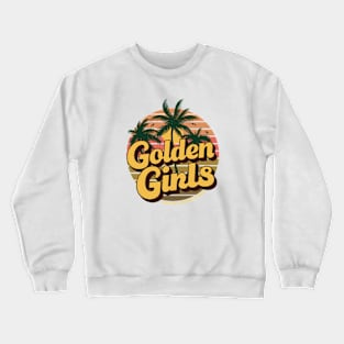 Retro Golden Girls Sunset Design Crewneck Sweatshirt